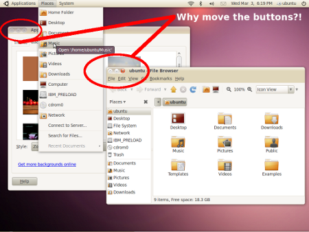 Ubuntu Theme Changed Buttons Moved